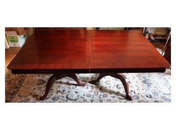 Mahogany Double Pedestal Dining Table - Two Leaves