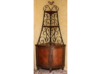 Unusual Decorative Tiered Corner Cabinet