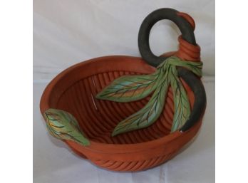 Beautiful Artisan Painted Clay Gourd Bowl