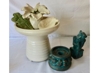 Hand-made Garden Pottery Fountain, Frog, Gargoyles