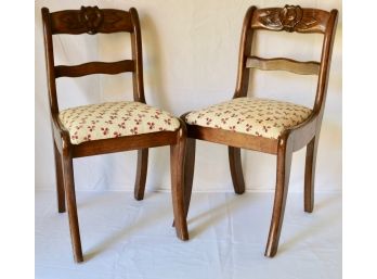 Pair Of Carved Wood Child Chairs