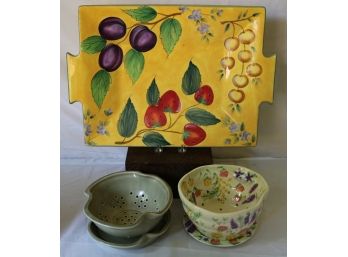 3 Colorful Porcelain Serving Ware