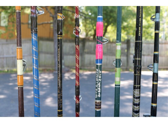 Eight Deep Sea Fishing Poles All Like NEW!