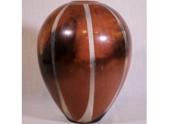 Large Pit-Fired Pottery Vase By Nancee Meeker