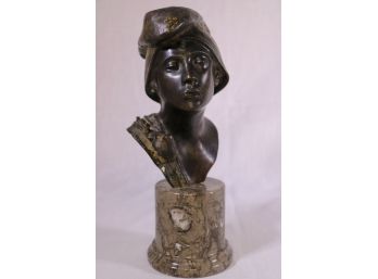 Early 20th Century Bronze Bust Of Boy By Achile D'Orsi