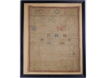 Antique Childs Sampler, Framed