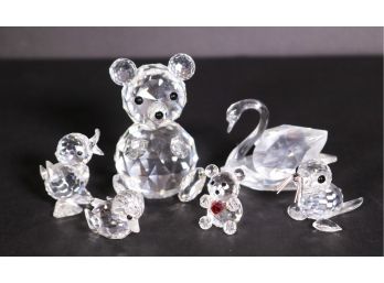 Six Swarovski Crystal Animals