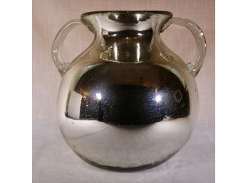 Large 20th Century Two-Handled Mercury Glass Vase