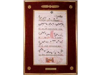 Antique Framed Illuminated Manuscript