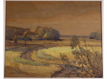 Original Watercolor On Artists Board By Julius Delbos (1879-1970)