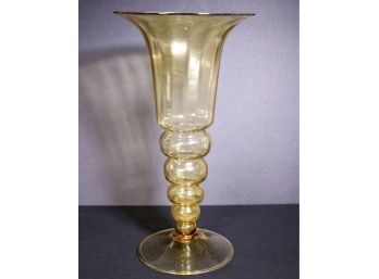 1930s Depression Glass Graduated Ribbed Form Vase