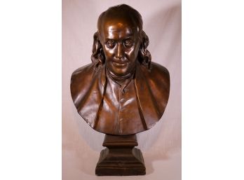 Early 20th-Century Large Ben Franklin Plaster Bust