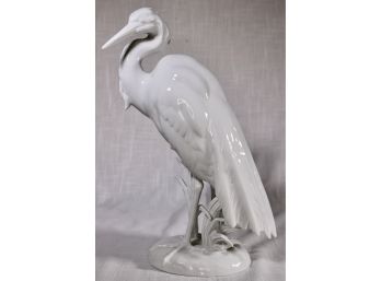 Large Vintage Rosenthal Blanc De Chine Porcelain Heron By M.H. Fritz