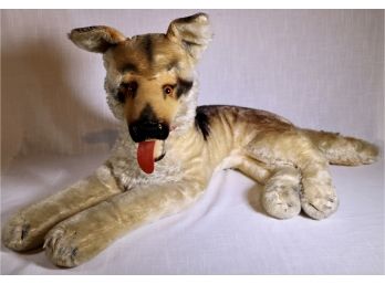 LARGE 1950s Steiff 'Arco' Reclining  German Shepherd Dog