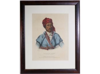 Mckenney & Hall Hand Colored Lithograph On Paper 'Timpoochee Barnard' Dated 1838