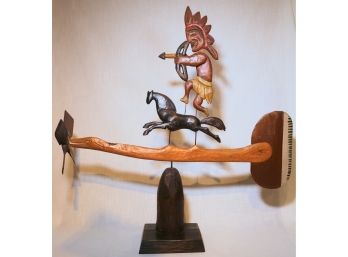 Native American Inspired Folk Art Weathervane By Edward Larson @ 1979