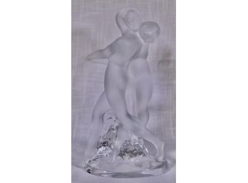 Vintage Lalique Crystal Art Glass Dancing Nudes Sculpture