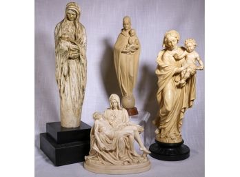 Four Wood And Resin Religious Statues