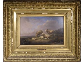 Antique Oil On Board Landscape By Franz Van Severdonck (Belgian, 1809-1889)