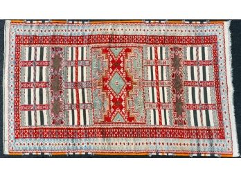 Multi Color And Pattern Flat Weave Hand Knotted Caucasian Rug