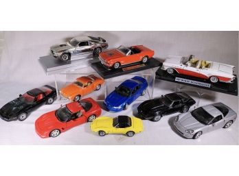 Group Of  Ten Die Cast Collector Automobile Replicas