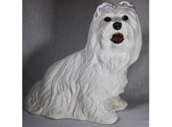 Vintage THE TOWNSENDS Ceramic Hand-Painted Maltese Statue