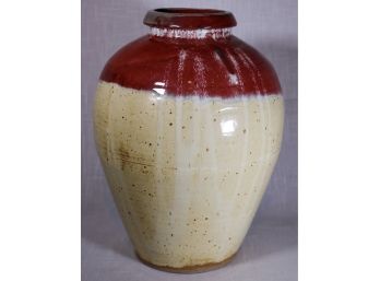 Large Mid-Century  Glazed Ceramic Vase- Artist Signed Jacques Pouchain??