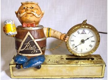 Vintage Blatz Beer Illuminated Electric Bar Clock