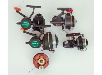 Collection Of 5 Vintage Fishing Reels- Langley, Garcia Cadilac III, PEETZ