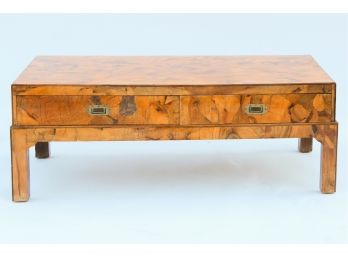 Fantastic Vintage Burl Wood Coffee Storage Table