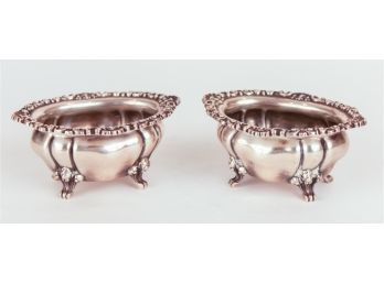 Antique Theodore B. Starr Sterling Silver Salt Cellars- A Pair