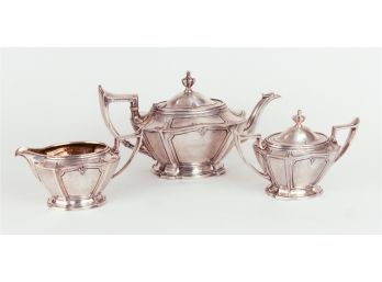 Gorham/Durgin Sterling Silver 'King Albert' Tea Service- 3pc