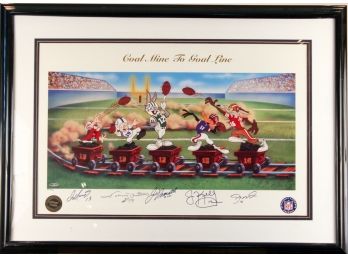 Warner Bros 'Coal Mine To Goal Line' Artist Proof Signed J. Namath, J. Unitas, D. Marino, J. Montana, J. Kelly