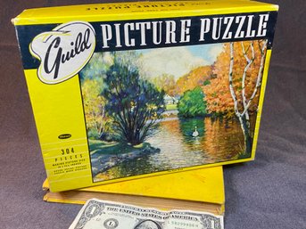 Vintage Guild Picture Puzzle 'The Park Pond'