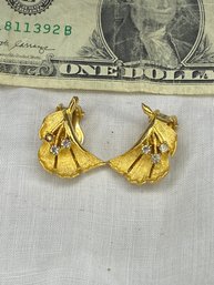 Costume Gold And 'diamond' Earrings