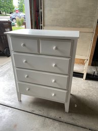 White 4 Drawer Dresser -Glides Work Well.  Not Old Maybe Ikea