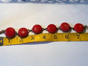 Locally Made Bracelet -Vintage Red Buttons