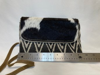 7' X 10' Myra Crossbody/clutch Hide And Canvas