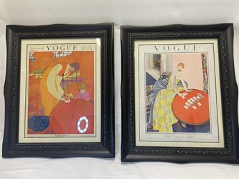 Set Of 2 14' X 17' Vintage Vogue Covers Professionally Framed.