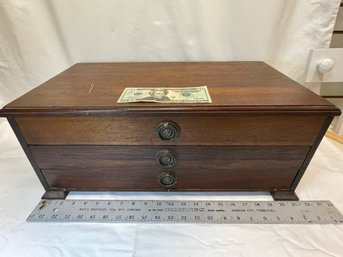 VERY Antique Mahogany? Document Or Jewelry Box. Beautifully Made