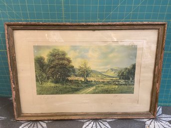 Vintage Lithograph Morris & Beendien : The Purple Hills Signed By Philliips.