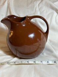 Vintage Glazed Brown Pitcher- Perfect, No Chips Or Cracks