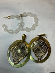 Two Pairs Of Cool Giant Earrings - Costume Jewelry