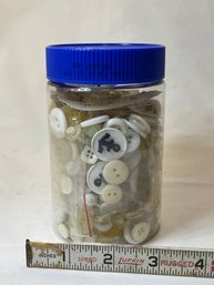 Vintage (lOL) Skippy Jar...Full Of Old Buttons