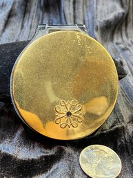 Vintage Avon Goldtone And Black Compact