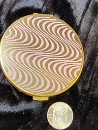 Vintage Goldtone Compact - Small Crack In Mirror