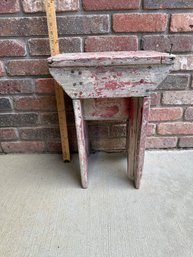 Adorable Chippy Little Red And White Stool/bench - Did I Say It's Cute?!