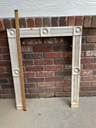 White Antique Cast Iron Stove Surround - Very Cool!