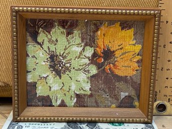 4.5 X 5.5' Vintage Framed Fabric Floral