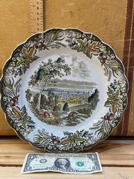 Vintage Ridgeway Dinner Plate 'montreal From The Mountain' With Plate Hanger